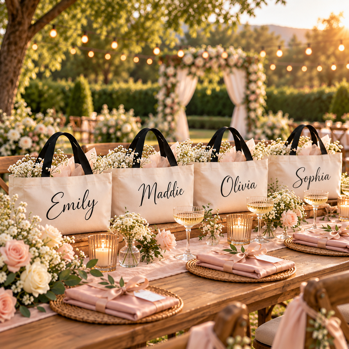 Custom Bridesmaid Travel Bag | Personalized Wedding Party Weekender Tote