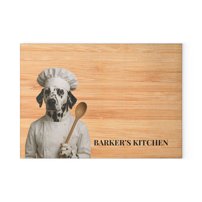 Customizable Dog-Themed Glass Cutting Board, Personalized Kitchen Decor, Pet Lover Gift, Cooking Accessory, Home Kitchen Decor, Unique Gift Idea