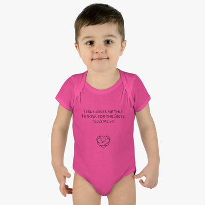 Jesus Loves Me, Infant Baby Rib Bodysuit