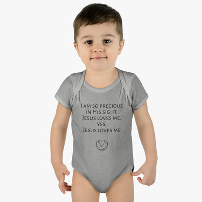 I am so precious in His sight, Infant Baby Rib Bodysuit