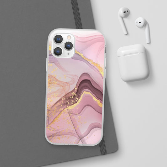 Pink and Gold Marble Flexi Phone Case