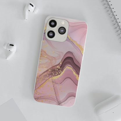 Pink and Gold Marble Flexi Phone Case