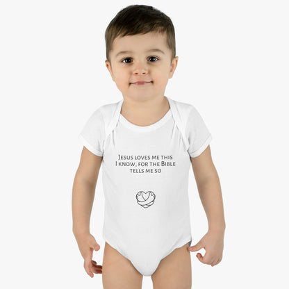 Jesus Loves Me, Infant Baby Rib Bodysuit