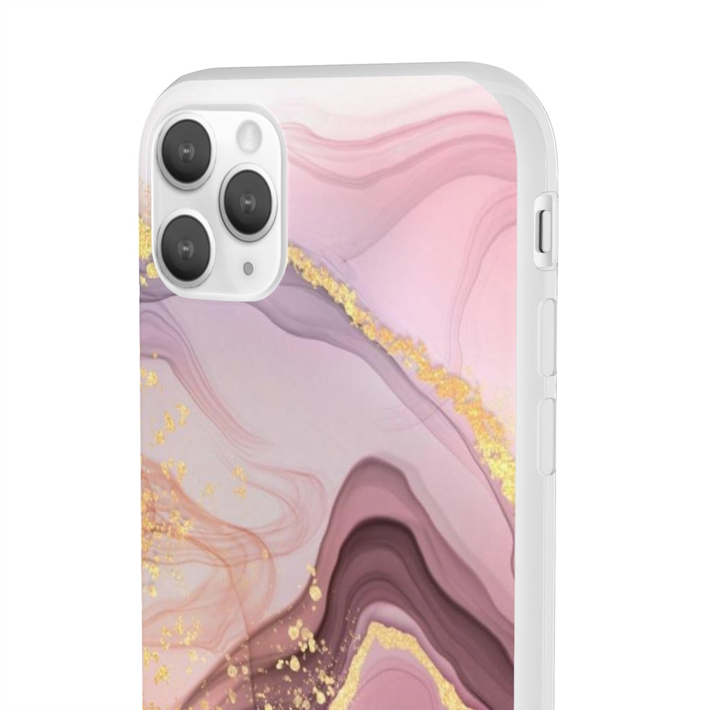 Pink and Gold Marble Flexi Phone Case