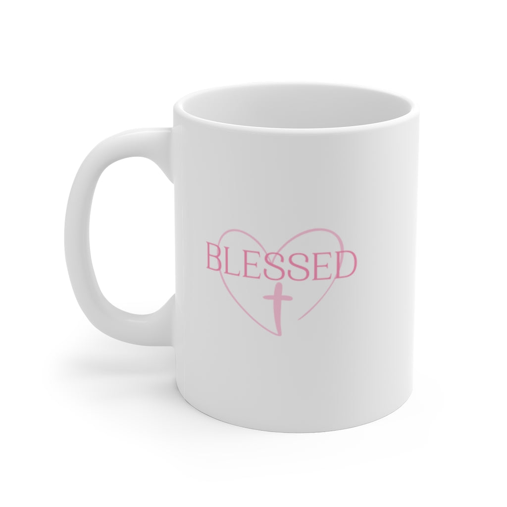 Blessed White Glossy Mug, Blessed Mug, Christian Gift, Gift for Mom, Gift for Her