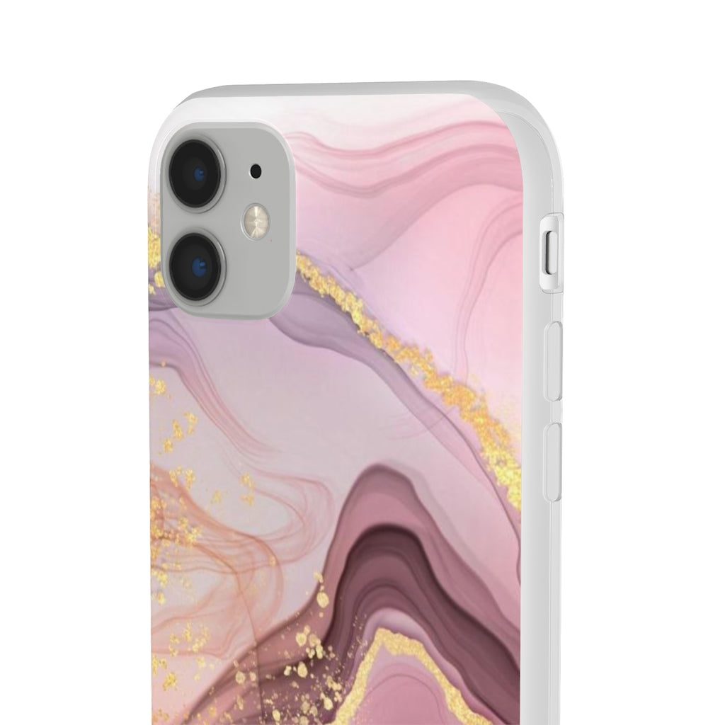 Pink and Gold Marble Flexi Phone Case