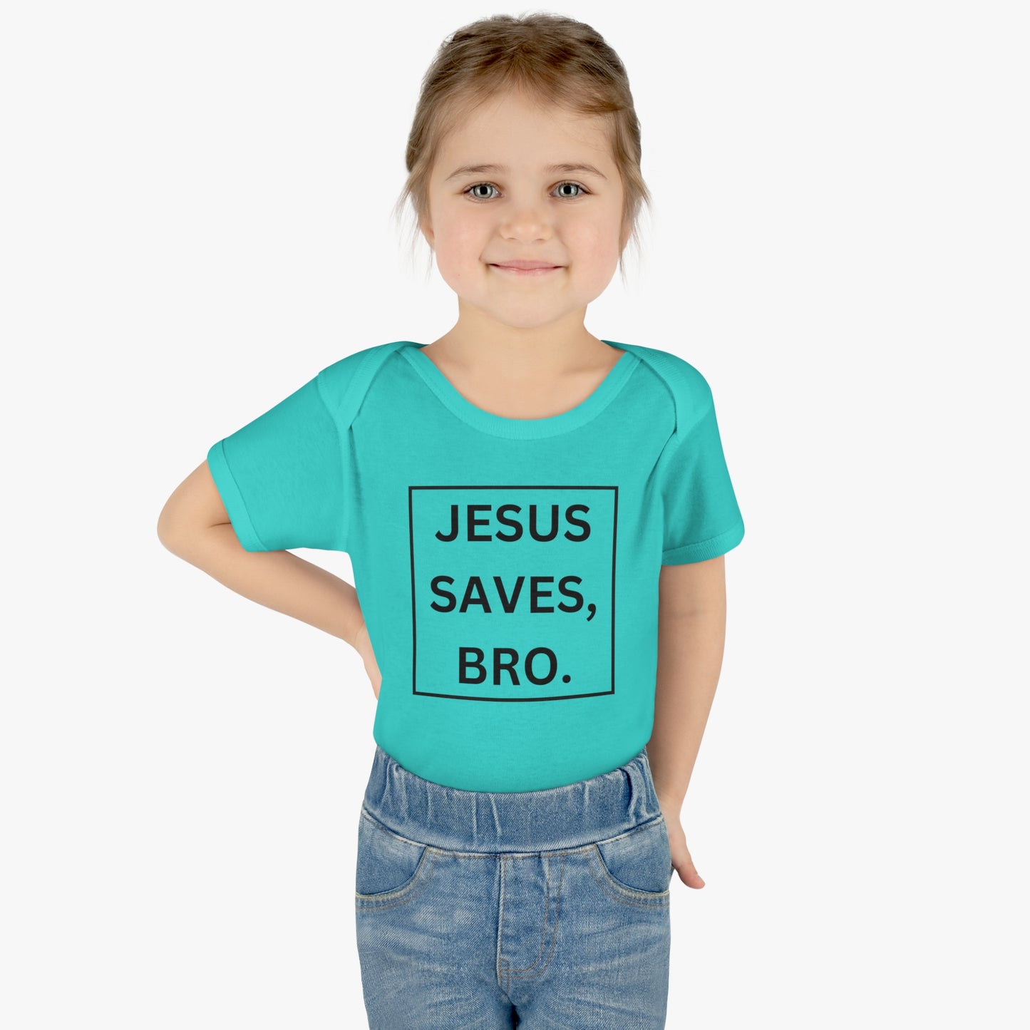 Jesus Saves Bro, Infant Baby Rib Bodysuit