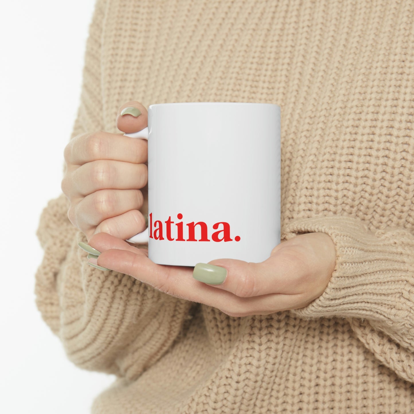 Latina Period, White Ceramic Mug 11oz