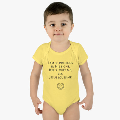 I am so precious in His sight, Infant Baby Rib Bodysuit