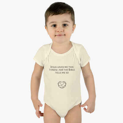 Jesus Loves Me, Infant Baby Rib Bodysuit