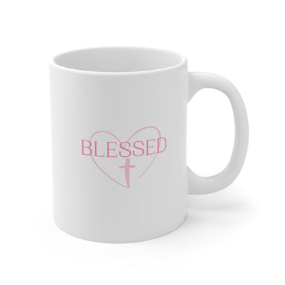 Blessed White Glossy Mug, Blessed Mug, Christian Gift, Gift for Mom, Gift for Her