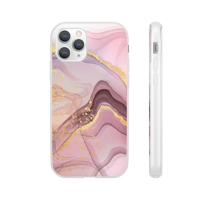 Pink and Gold Marble Flexi Phone Case