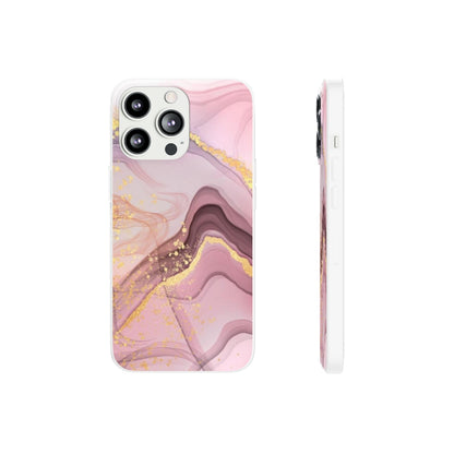 Pink and Gold Marble Flexi Phone Case