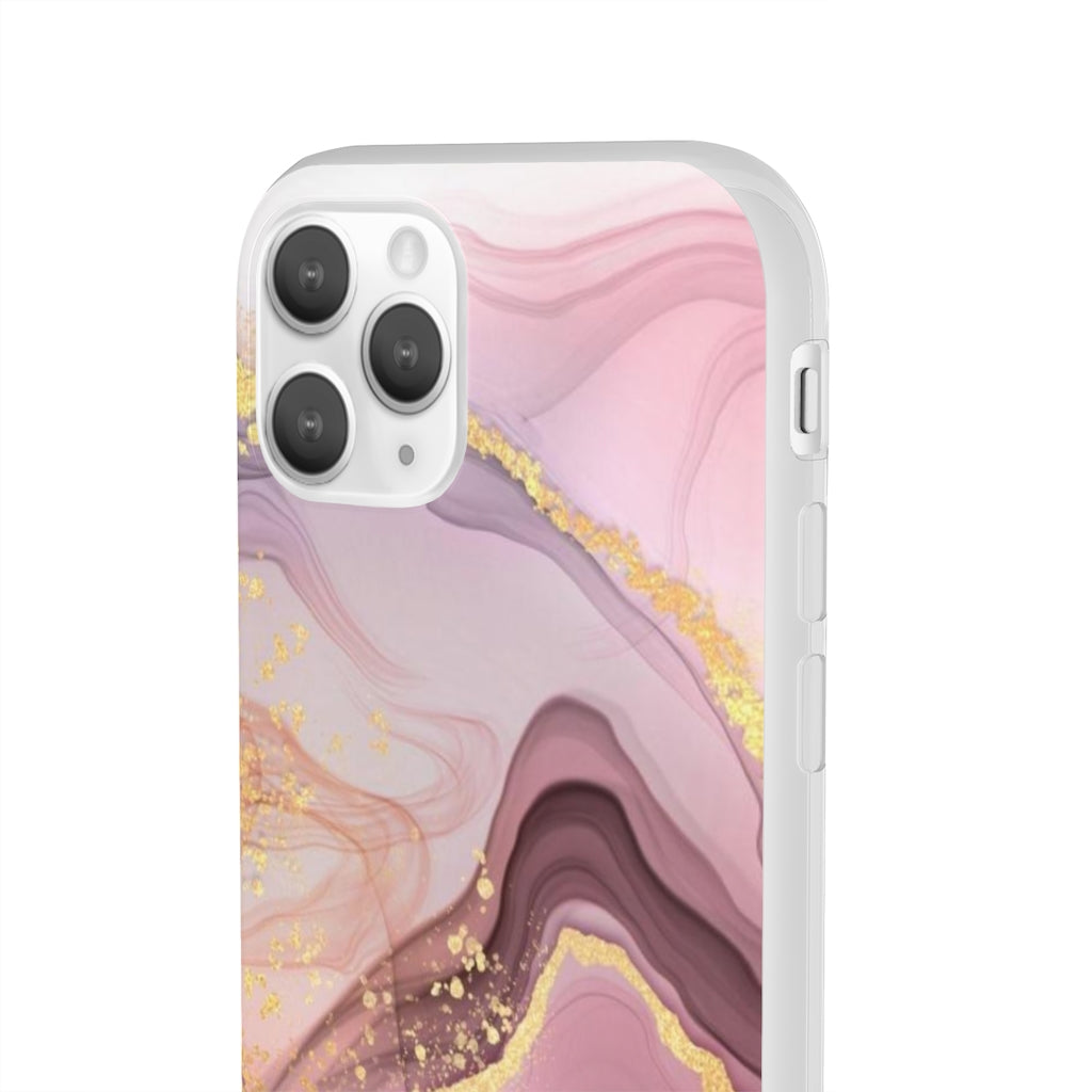 Pink and Gold Marble Flexi Phone Case