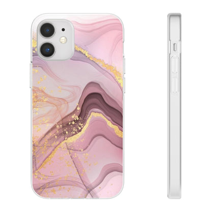 Pink and Gold Marble Flexi Phone Case