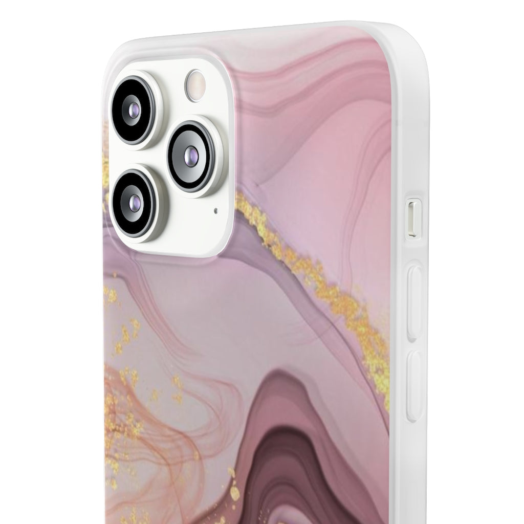 Pink and Gold Marble Flexi Phone Case