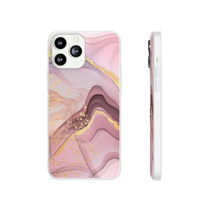 Pink and Gold Marble Flexi Phone Case