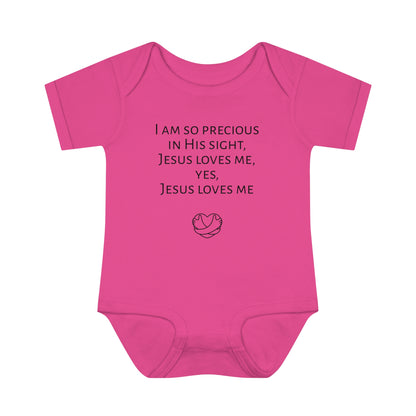 I am so precious in His sight, Infant Baby Rib Bodysuit