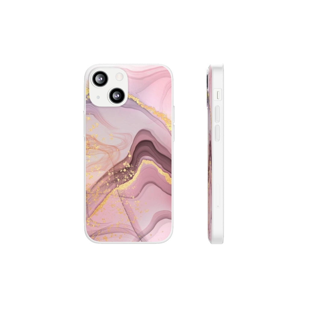 Pink and Gold Marble Flexi Phone Case