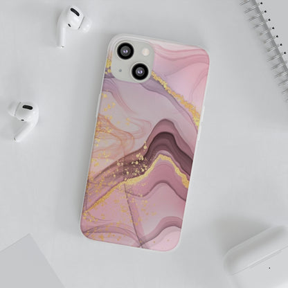 Pink and Gold Marble Flexi Phone Case