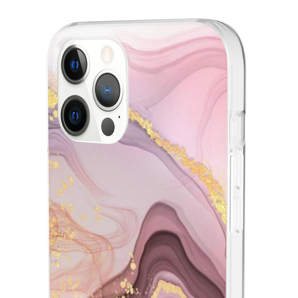 Pink and Gold Marble Flexi Phone Case