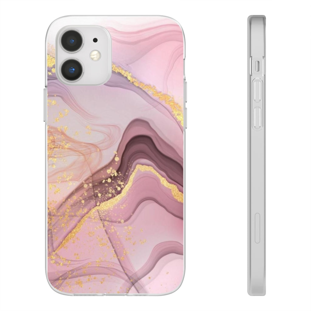 Pink and Gold Marble Flexi Phone Case