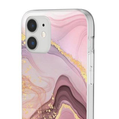 Pink and Gold Marble Flexi Phone Case