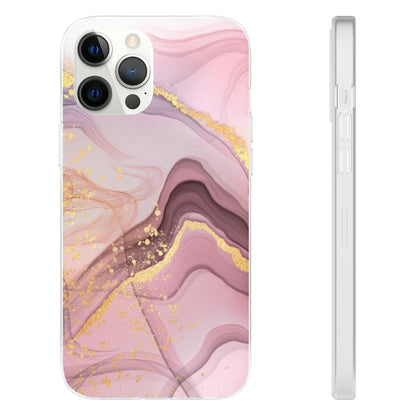 Pink and Gold Marble Flexi Phone Case