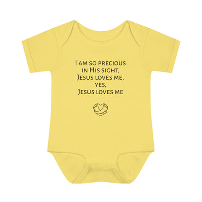 I am so precious in His sight, Infant Baby Rib Bodysuit