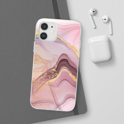 Pink and Gold Marble Flexi Phone Case