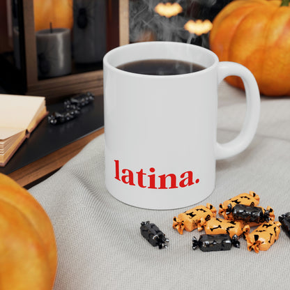 Latina Period, White Ceramic Mug 11oz