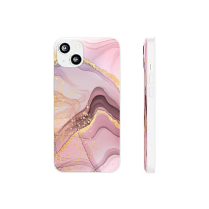 Pink and Gold Marble Flexi Phone Case