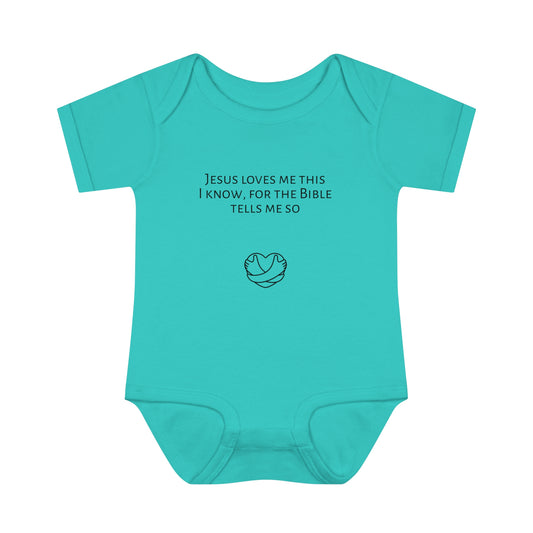 Jesus Loves Me, Infant Baby Rib Bodysuit