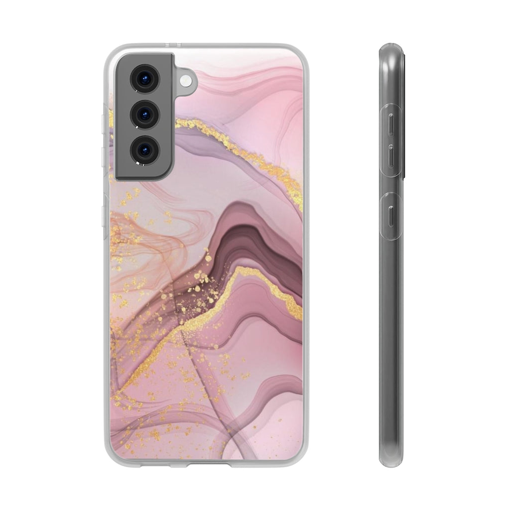 Pink and Gold Marble Flexi Phone Case