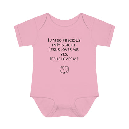 I am so precious in His sight, Infant Baby Rib Bodysuit