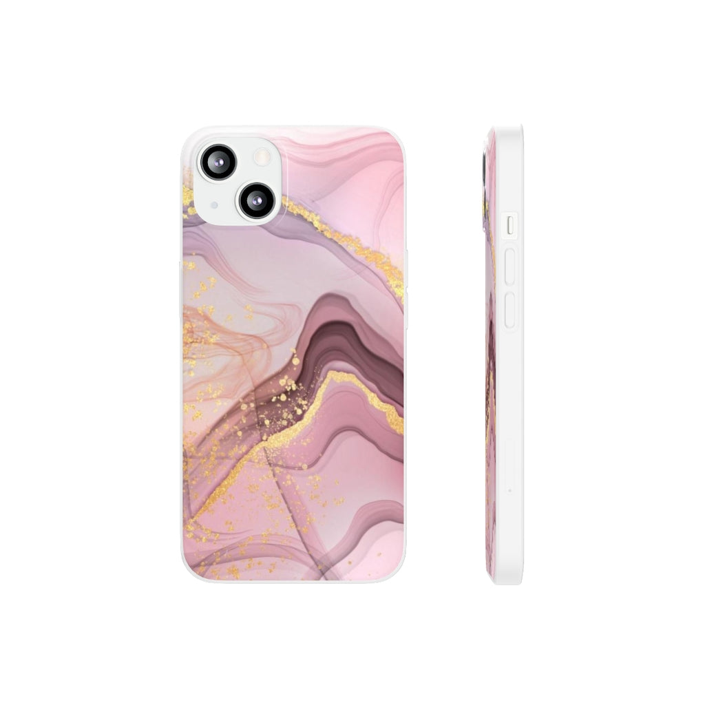 Pink and Gold Marble Flexi Phone Case