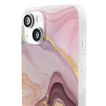 Pink and Gold Marble Flexi Phone Case