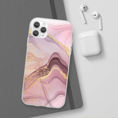 Pink and Gold Marble Flexi Phone Case