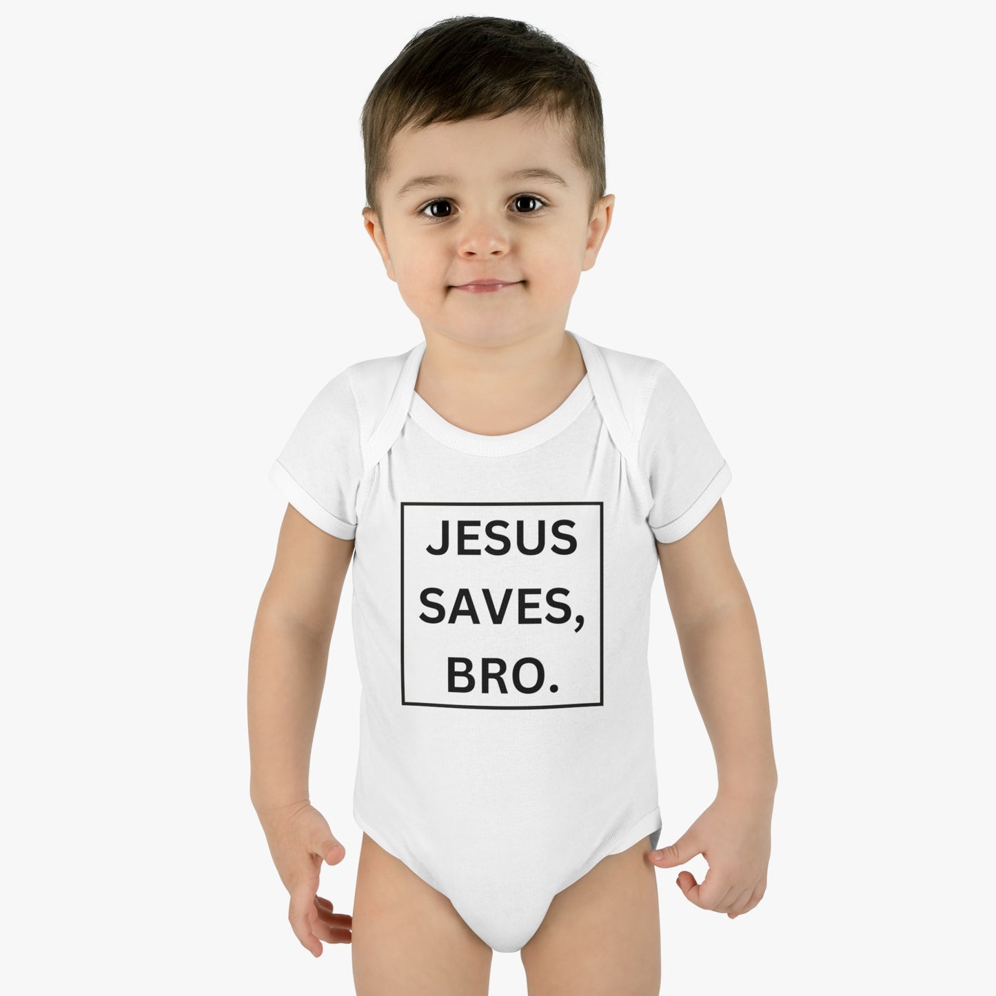 Jesus Saves Bro, Infant Baby Rib Bodysuit