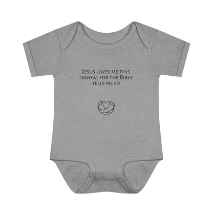 Jesus Loves Me, Infant Baby Rib Bodysuit