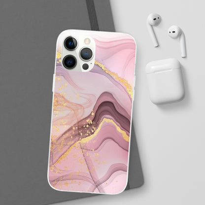 Pink and Gold Marble Flexi Phone Case