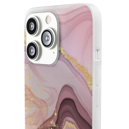 Pink and Gold Marble Flexi Phone Case