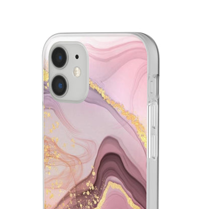 Pink and Gold Marble Flexi Phone Case