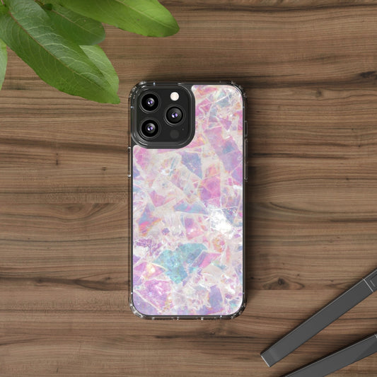 Pink Marbleized Clear Phone Case