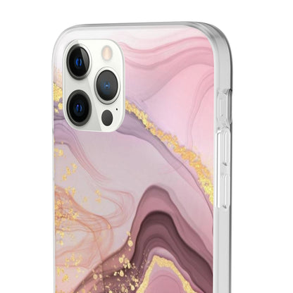 Pink and Gold Marble Flexi Phone Case