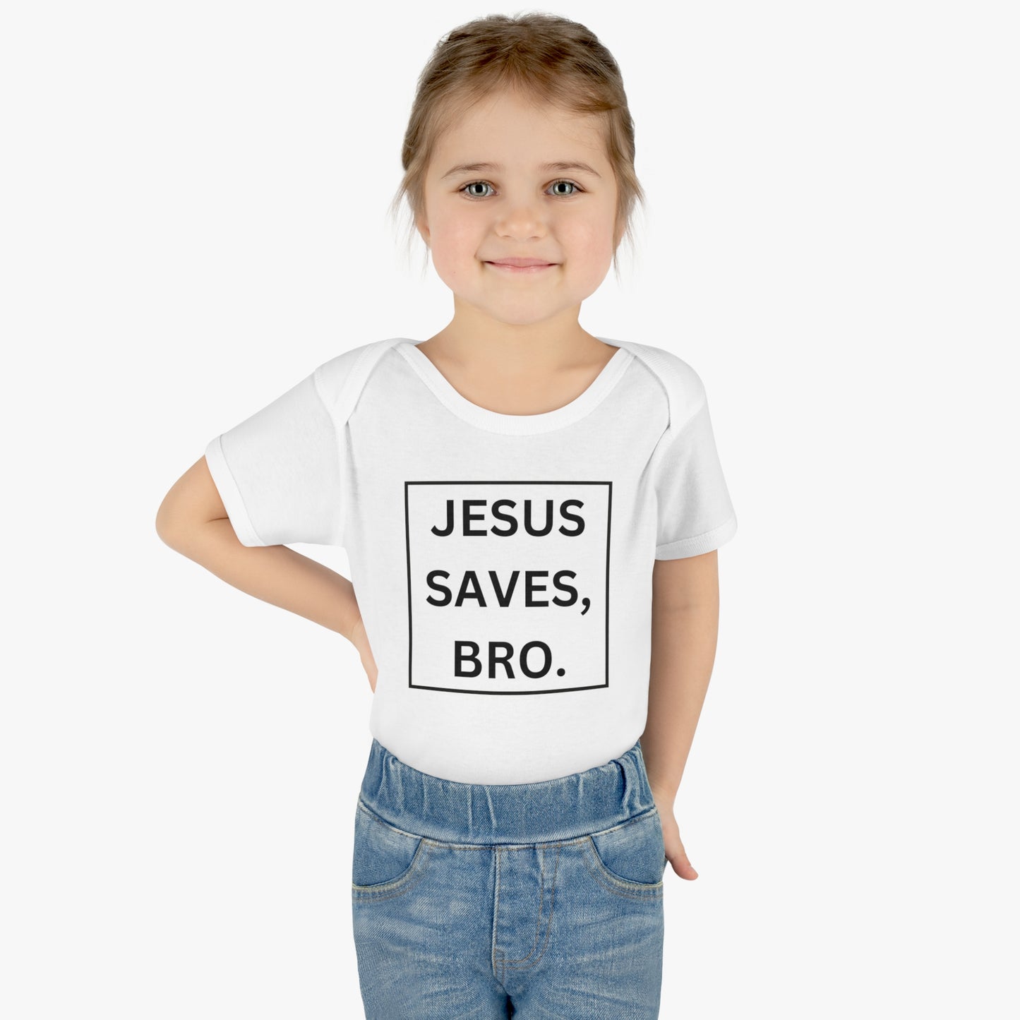 Jesus Saves Bro, Infant Baby Rib Bodysuit